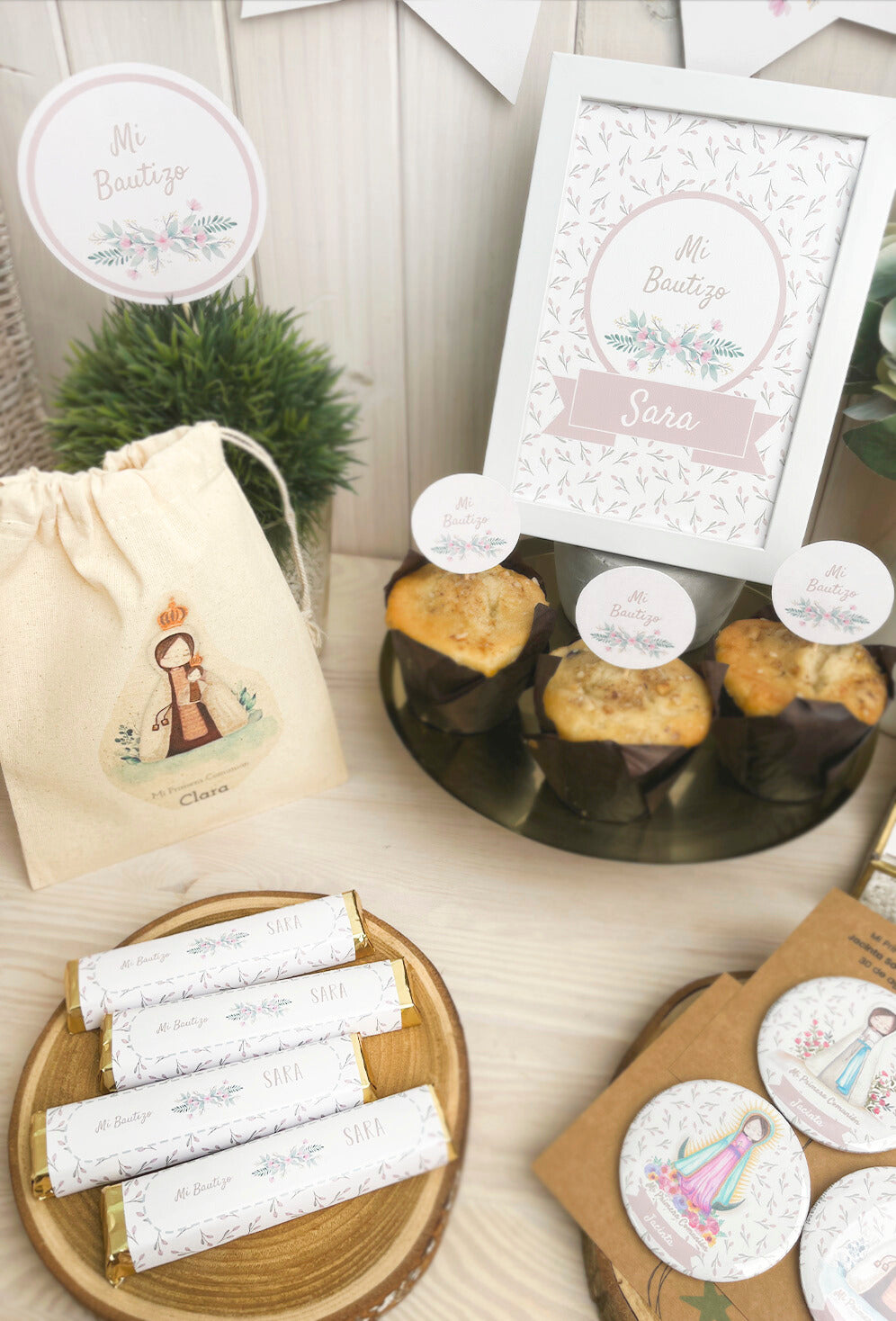 Decoracion bautizo niña: Kit Deco Acuarela Flores
