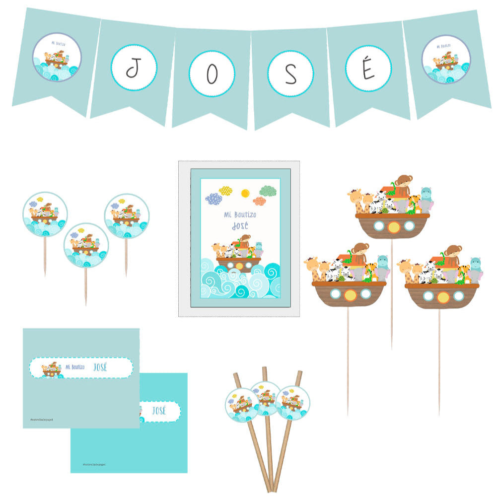 Decoración bautizo niño: Kit Deco Arca de Noé Calipso