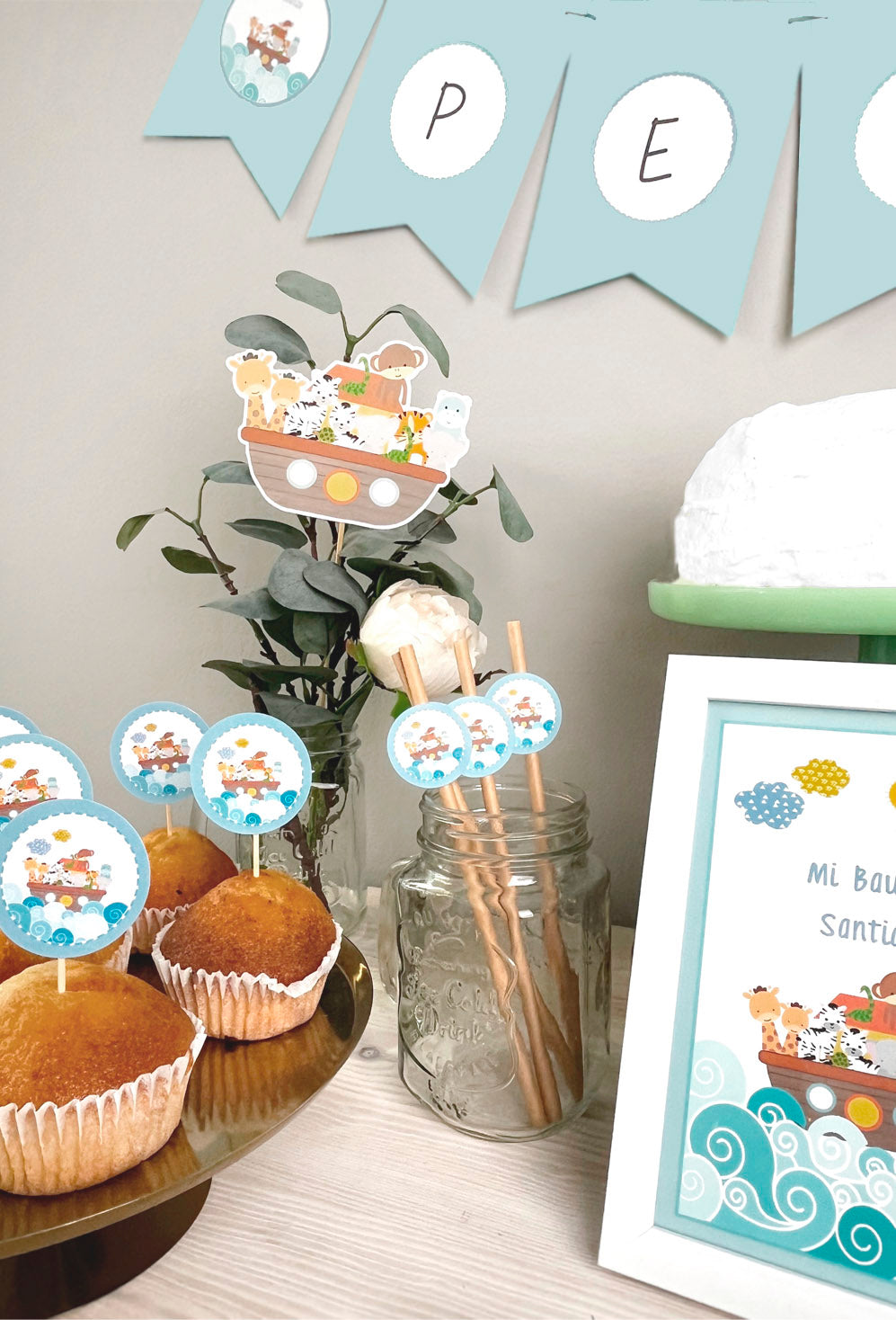 Decoración bautizo niño: Kit Deco Arca de Noé Calipso