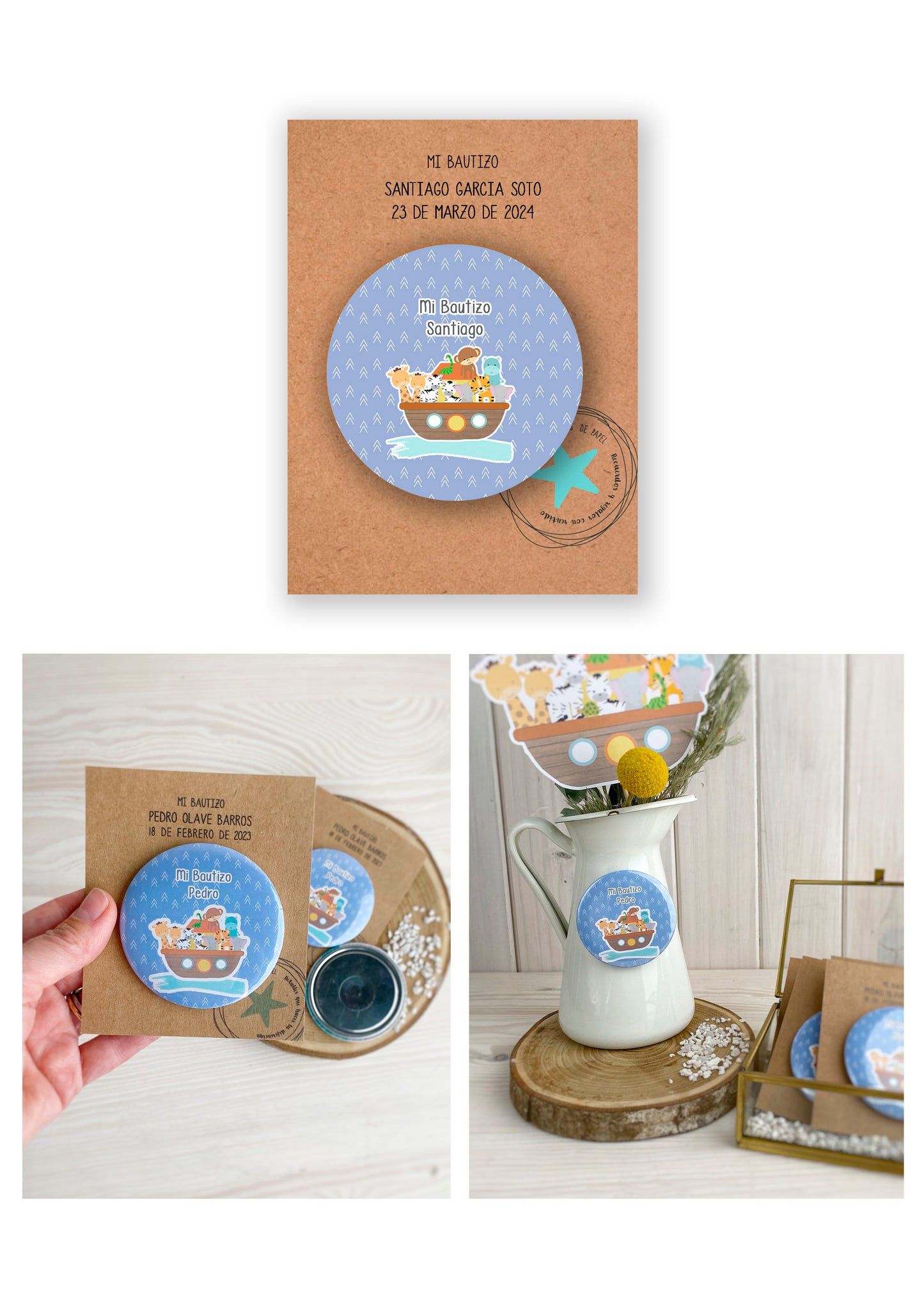 Recuerdo bautizo niño: Chapa Imán