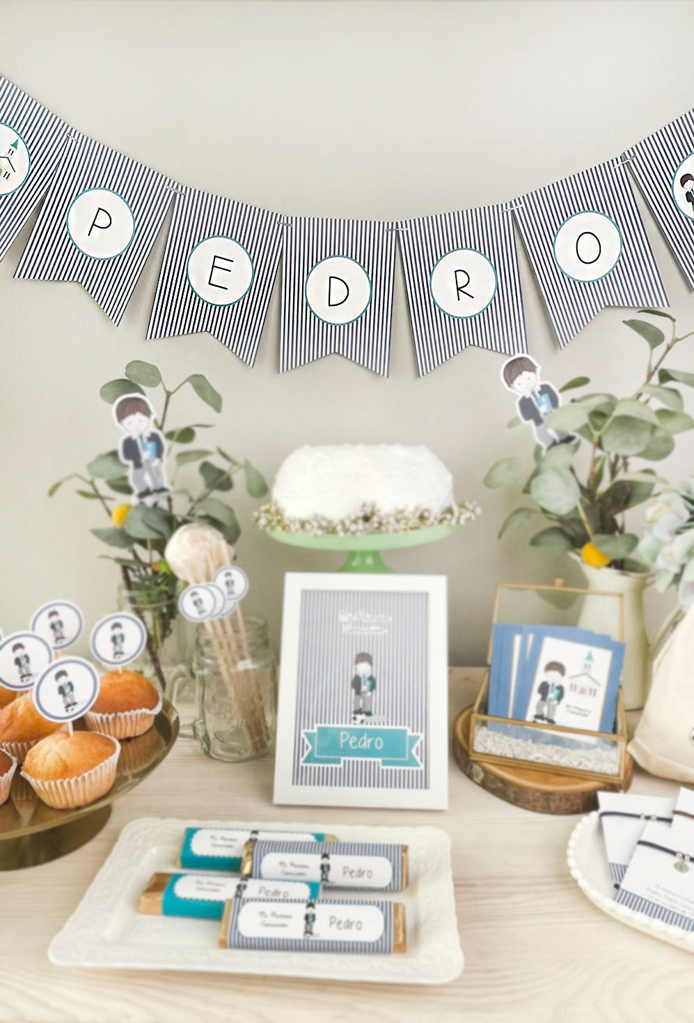 Decoración primera comunión niño: Banderín