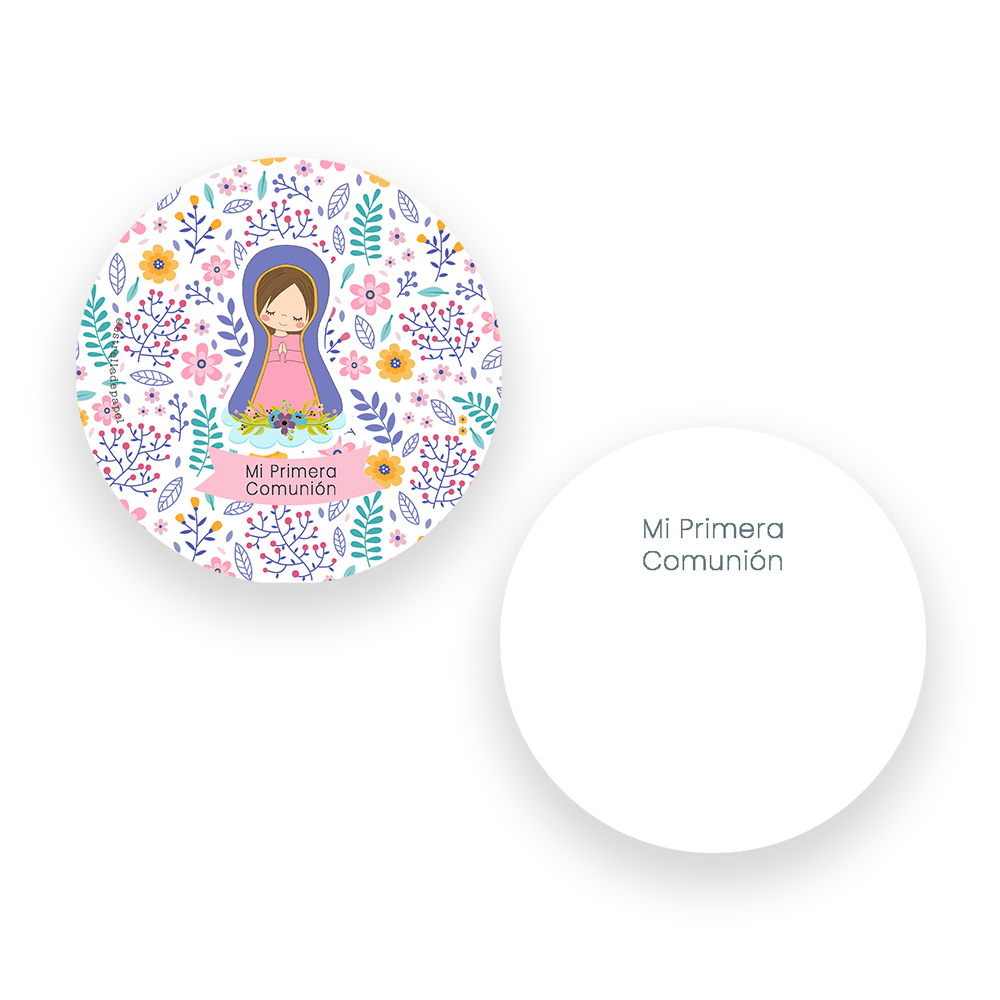 Recuerdo primera comunión niña: Denario Madera en Lata