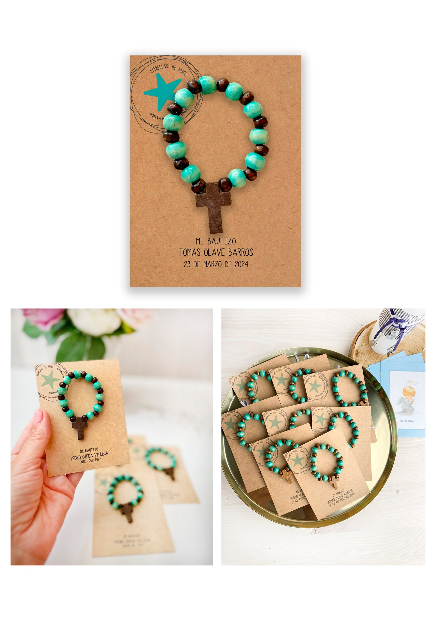 Recuerdo bautizo niña: Denario Madera