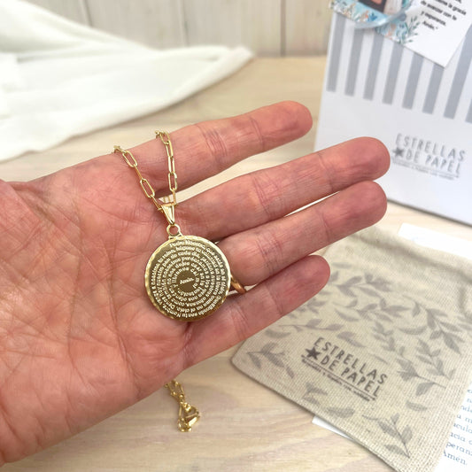 Collar Padre Nuestro Enchape en Oro