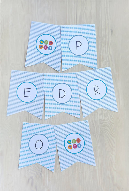 Decoración primera comunión niño: Banderín