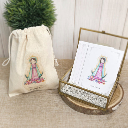 Bolsa para santitos bautizo niña: Virgenes de Acuarela
