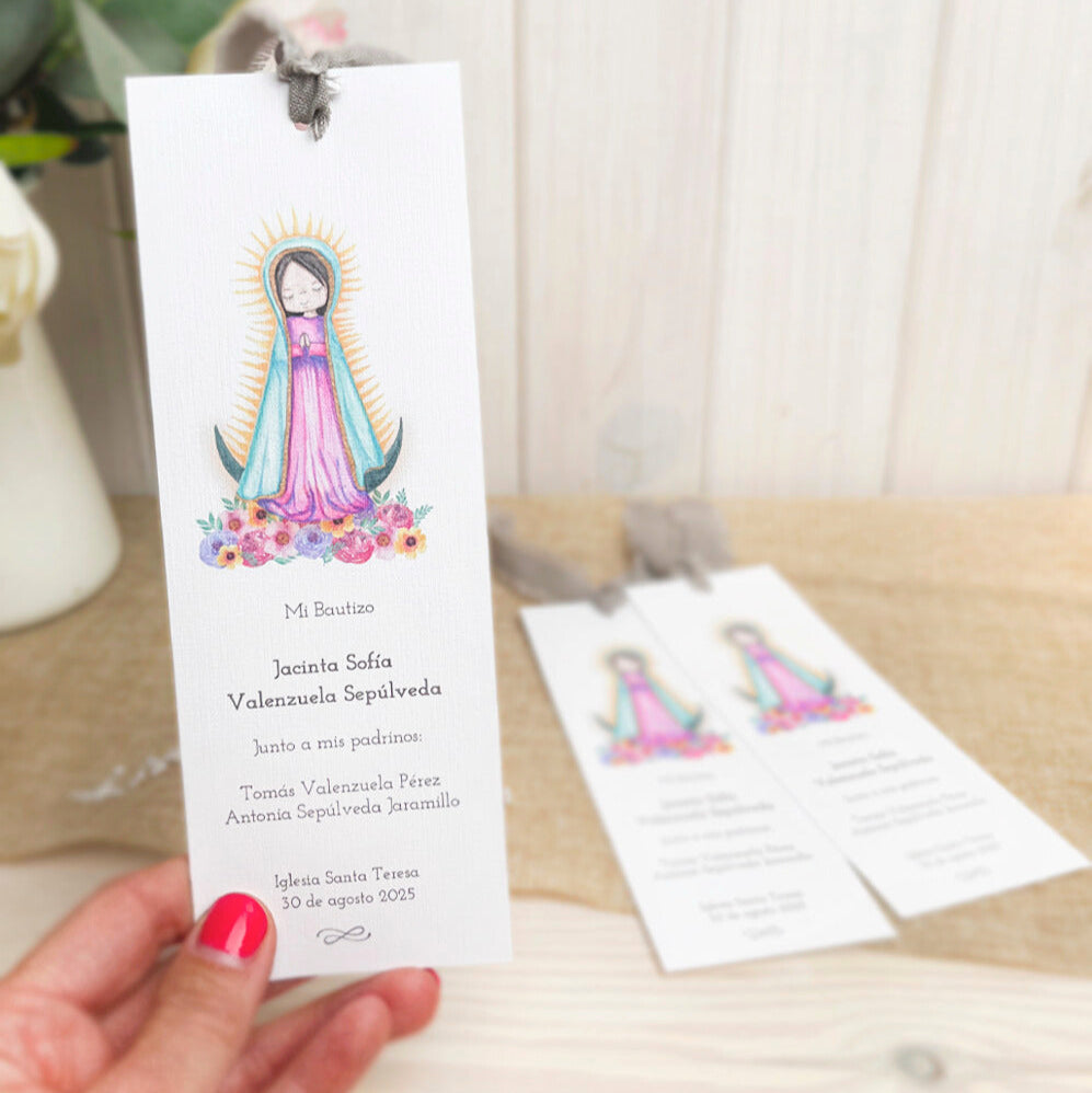 Santito acuarela bautizo niña: Marcalibro Virgen de Guadalupe