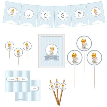 Decoración bautizo niño: Kit Deco Ángel De La Guarda Celeste