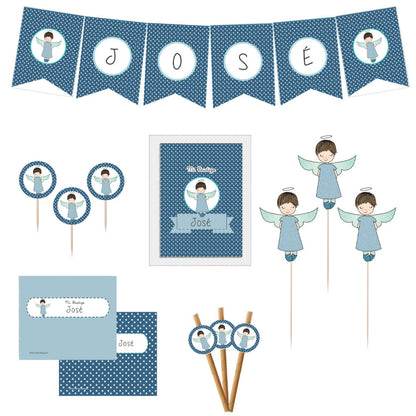 Decoración bautizo niño: Kit Deco Ángel De La Guarda Estrellas