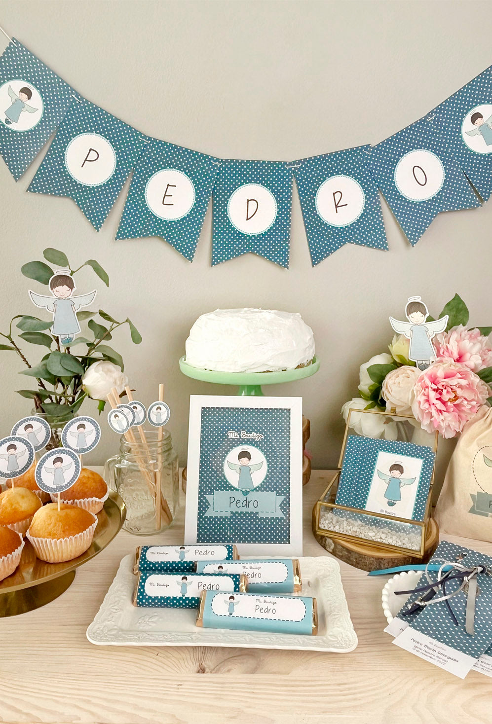 Decoración bautizo niño: Kit Deco Ángel De La Guarda Estrellas