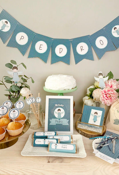 Decoración bautizo niño: Kit Deco Ángel De La Guarda Estrellas