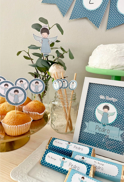 Decoración bautizo niño: Kit Deco Ángel De La Guarda Estrellas