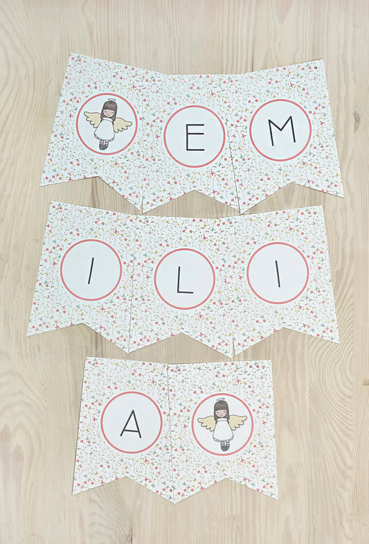 Decoración bautizo niña: Banderín