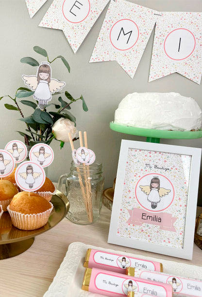 Decoracion bautizo niña: Kit Deco Angelita de la Guarda Amarilla