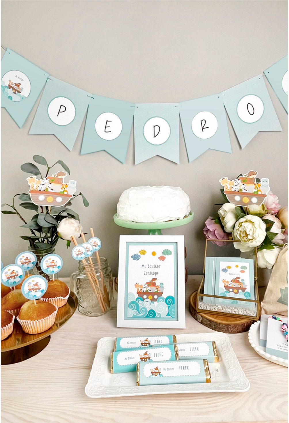 Decoración bautizo niño: Kit Deco Arca de Noé Calipso