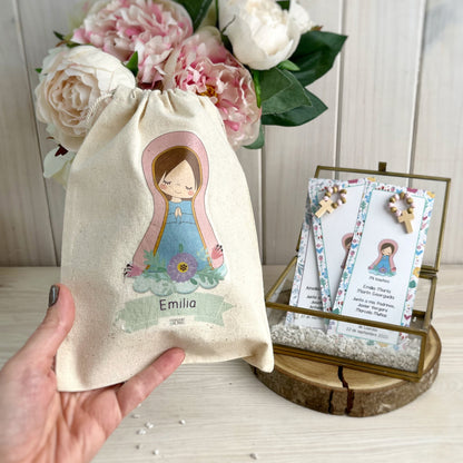 Bolsa para santitos bautizo niña: Virgen Lupe Flores