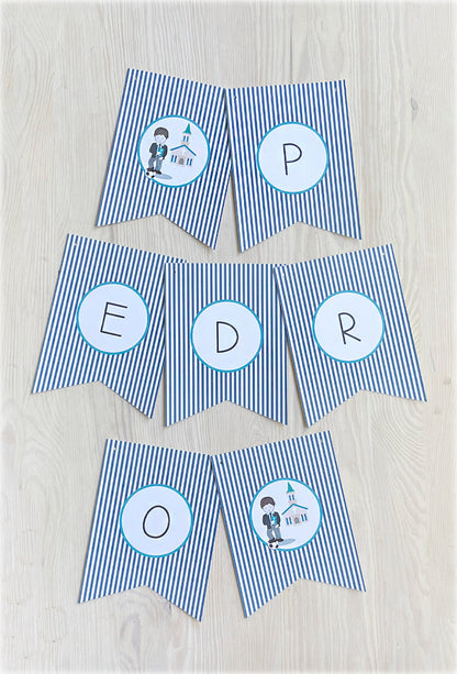 Decoración primera comunión niño: Banderín