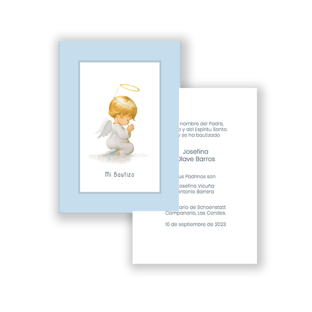 Santito bautizo niño: Ángel de la Guarda Celeste