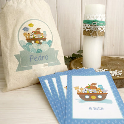 Santito bautizo niño: Arca de Noé Azul