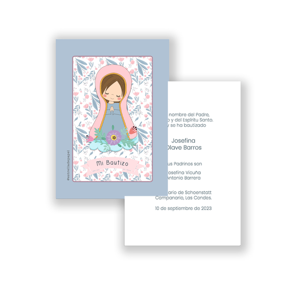 Santito bautizo niña: Virgen Lupe Rosada