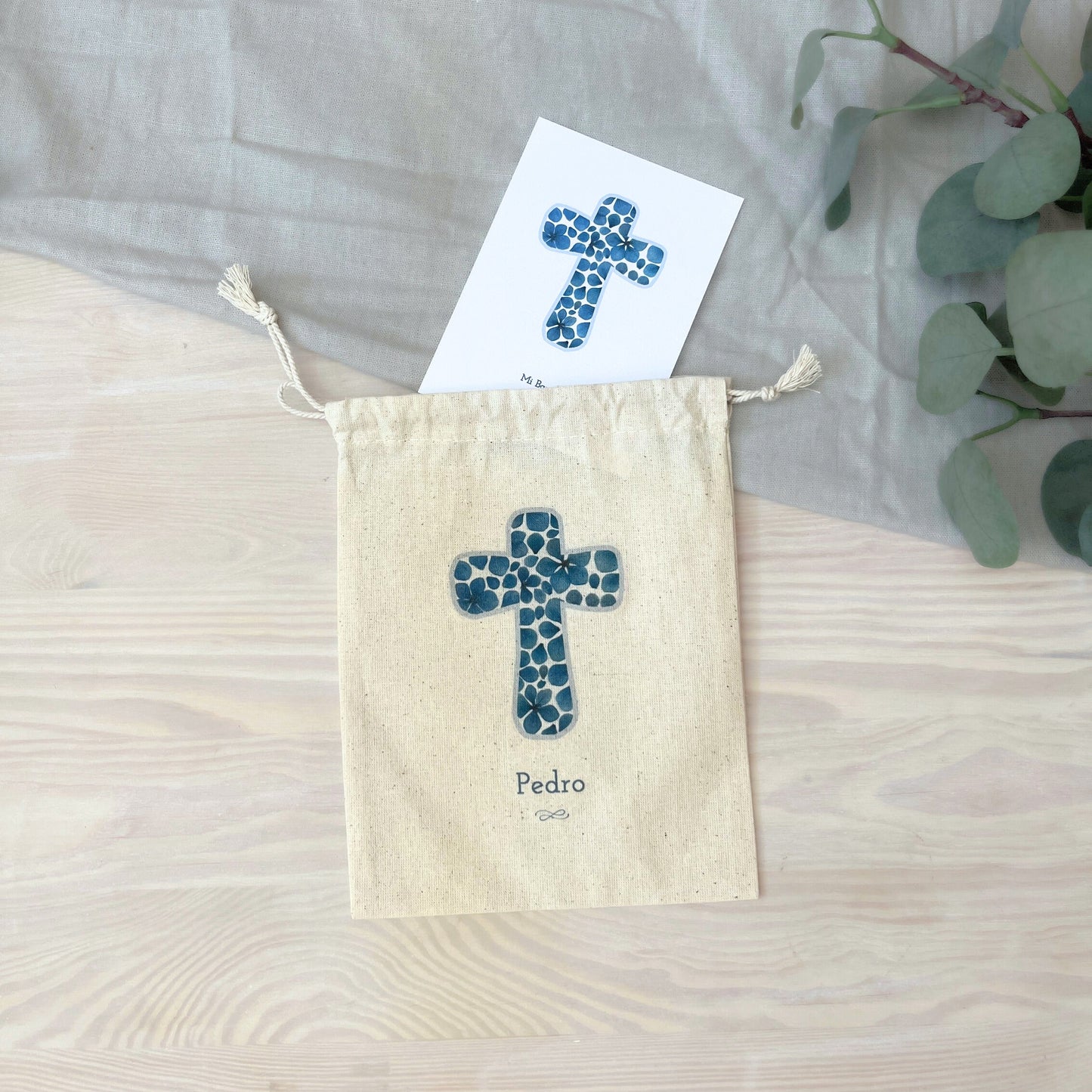 Bolsa para santitos bautizo niño: Cruz Azul
