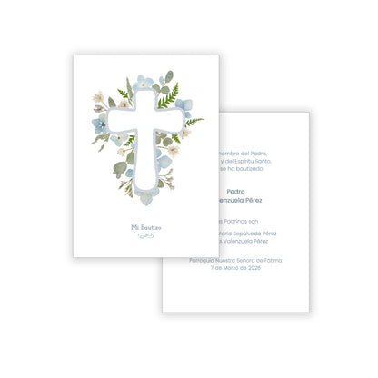 Santito bautizo niño: Colección Cruz Verde y Celeste
