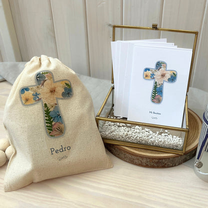 Set Bautizo Niño 1: 24 Santitos + 1 Bolsa de Santitos + Vela Ceremonia