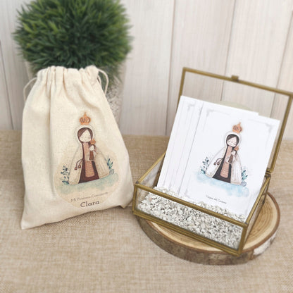 Bolsa para santitos primera comunión niña: Virgenes Acuarela