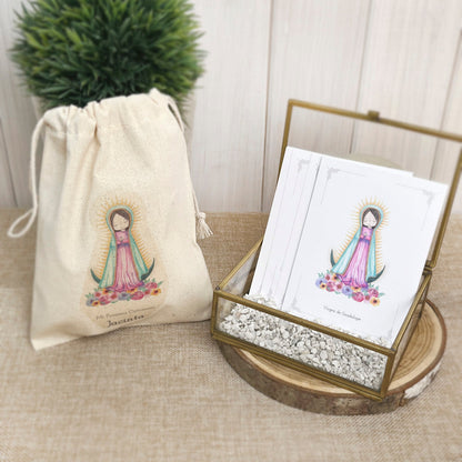 Bolsa para santitos primera comunión niña: Virgenes Acuarela
