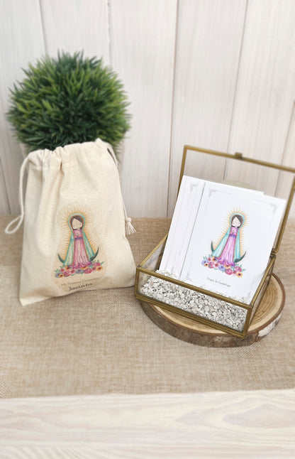 Set Bautizo Niña 1:    24 Santitos + 1 Bolsa de Santitos + Vela Ceremonia