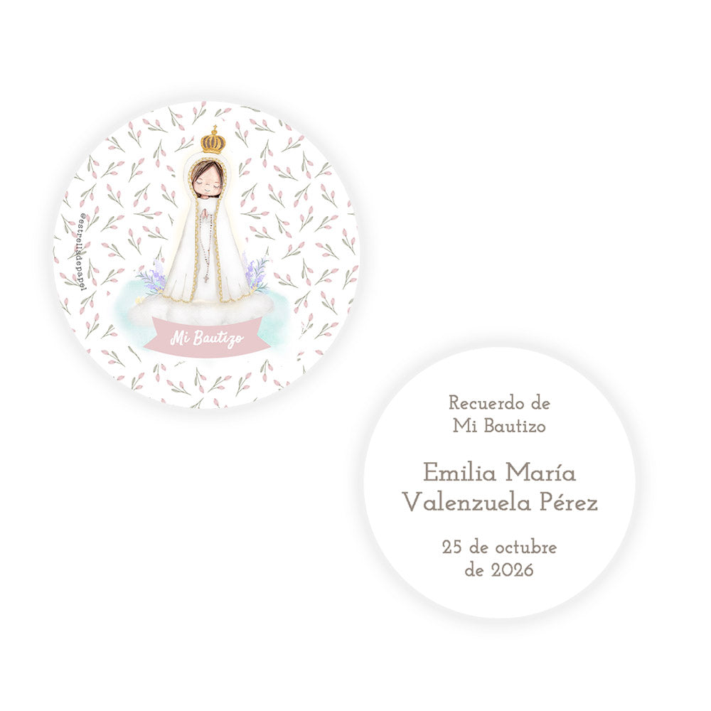 Recuerdo bautizo niña: Denario Lupe en Lata