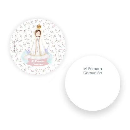 Recuerdo primera comunión niña: Denario Madera en Lata
