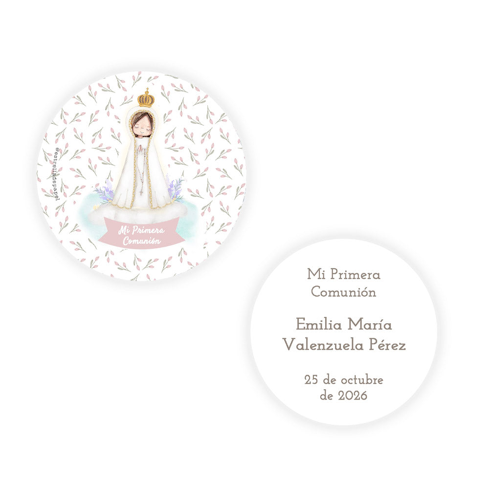 Recuerdo primera comunión niña: Denario Madera en Lata