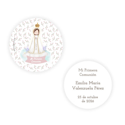 Recuerdo primera comunión niña: Denario Madera en Lata