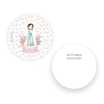 Recuerdo primera comunión niña: Denario Madera en Lata
