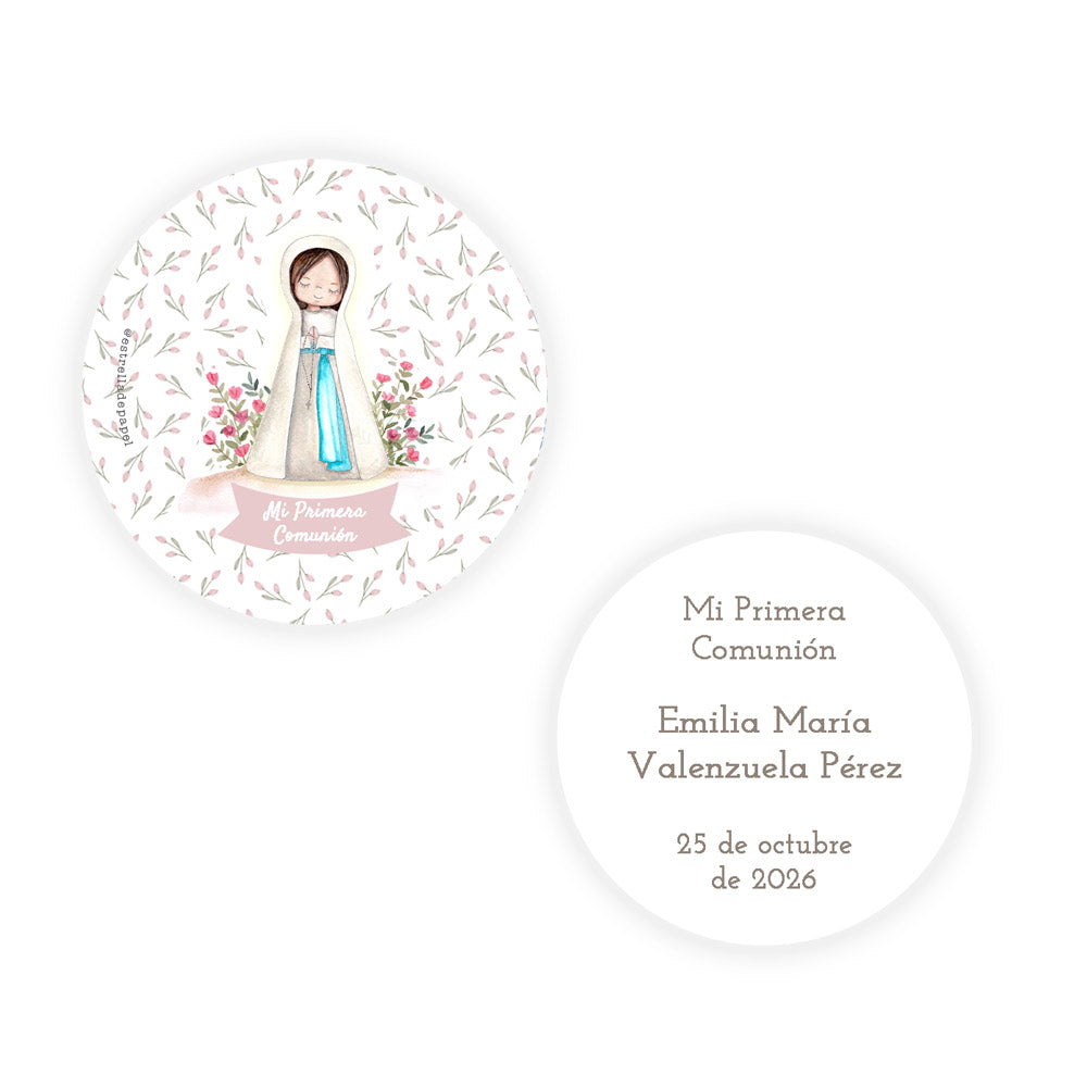 Recuerdo primera comunión niña: Denario Madera en Lata