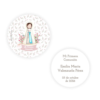 Recuerdo primera comunión niña: Denario Madera en Lata