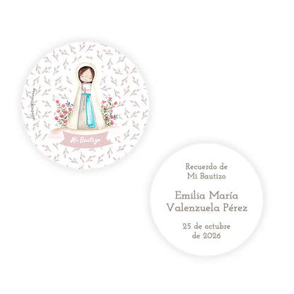 Recuerdo bautizo niña: Denario Lupe en Lata