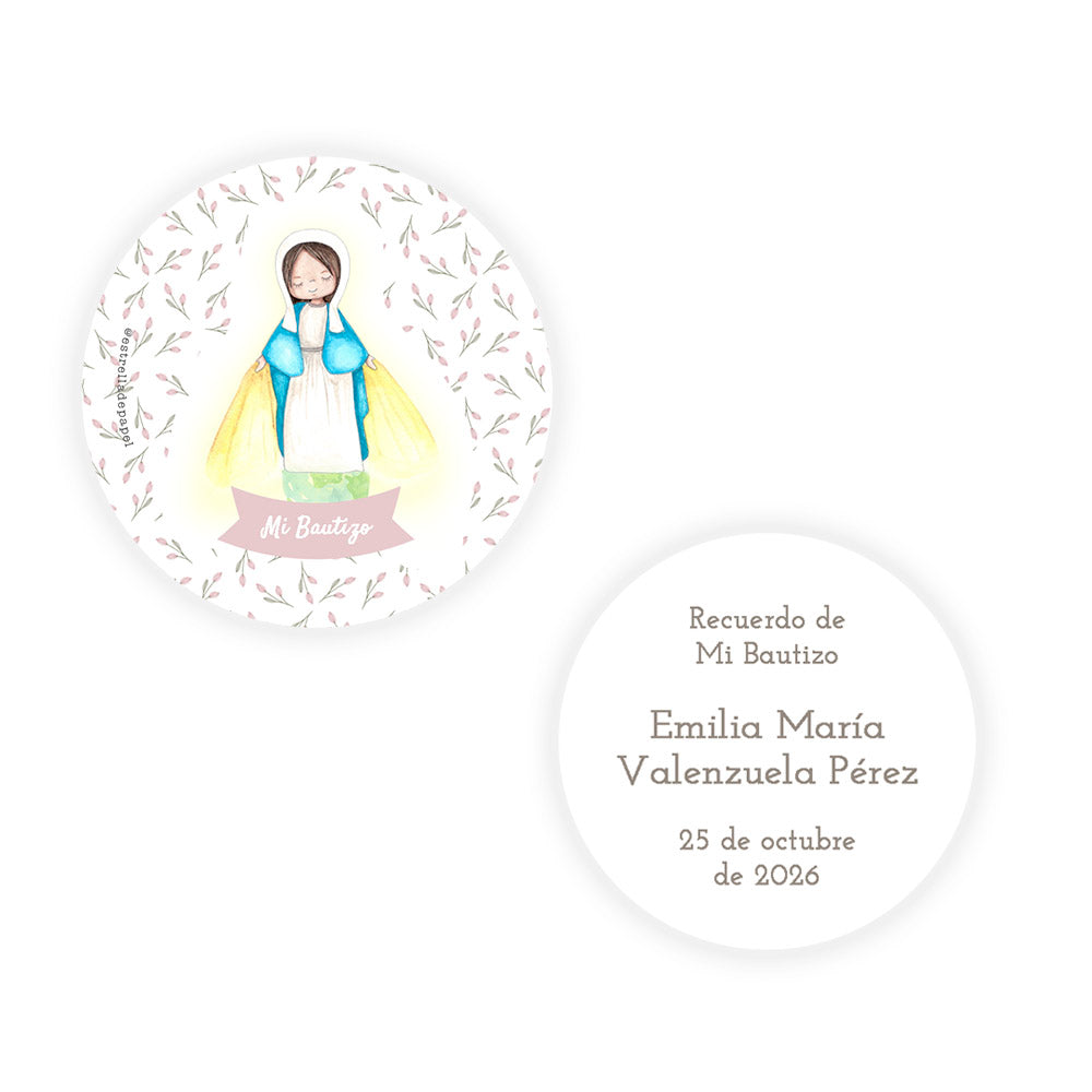 Recuerdo bautizo niña: Denario Lupe en Lata