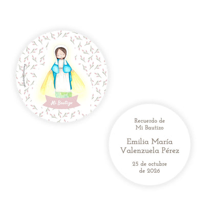 Recuerdo bautizo niña: Denario Lupe en Lata