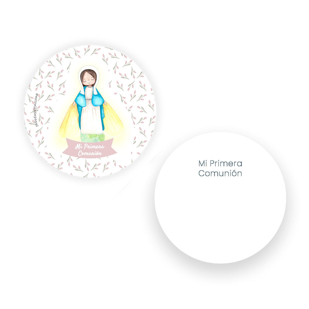 Recuerdo primera comunión niña: Denario Madera en Lata
