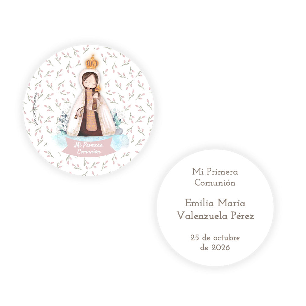 Recuerdo primera comunión niña: Denario Madera en Lata