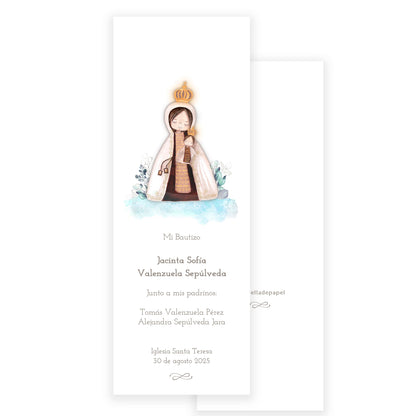 Santito acuarela bautizo niña: Marcalibro Virgen del Carmen