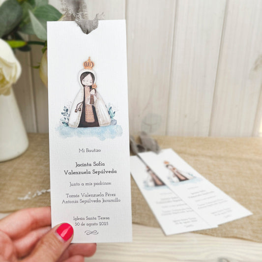 Santito acuarela bautizo niña: Marcalibro Virgen del Carmen