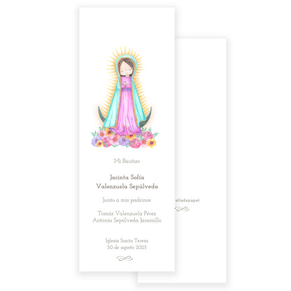 Santito acuarela bautizo niña: Marcalibro Virgen de Guadalupe