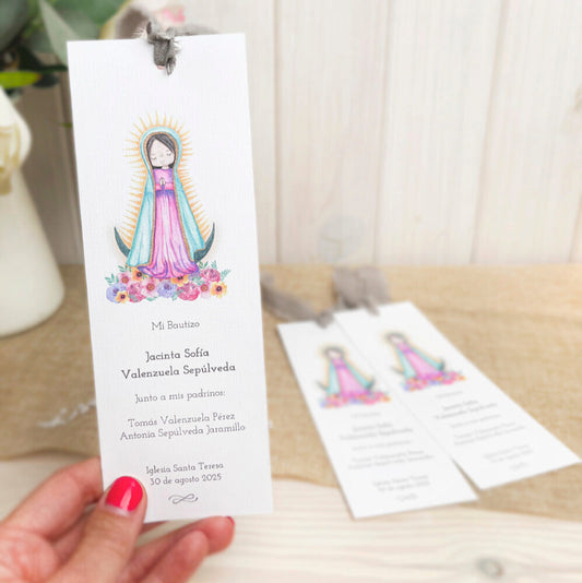 Santito acuarela bautizo niña: Marcalibro Virgen de Guadalupe