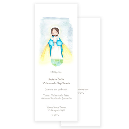 Santito acuarela bautizo niña: Marcalibro Virgen de los Rayos