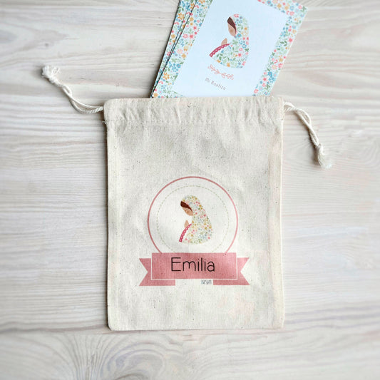 Bolsa para santitos bautizo niña: Virgen Niña Amarilla