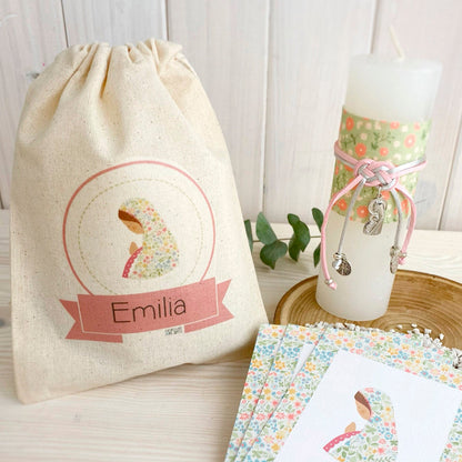 Bolsa para santitos bautizo niña: Virgen Niña Amarilla