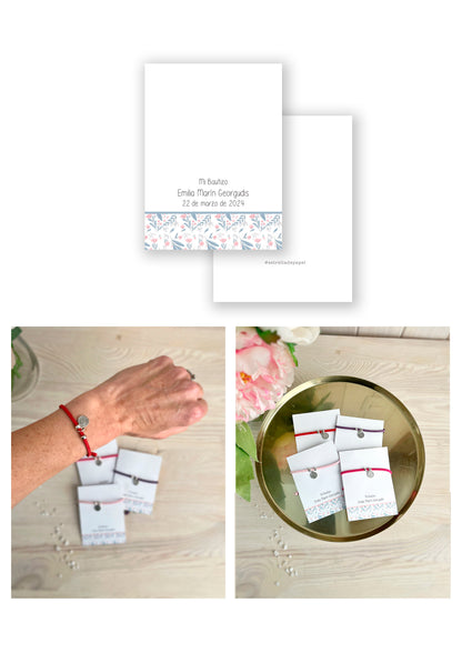 Recuerdo bautizo niña: Pulsera Gamuza Mix